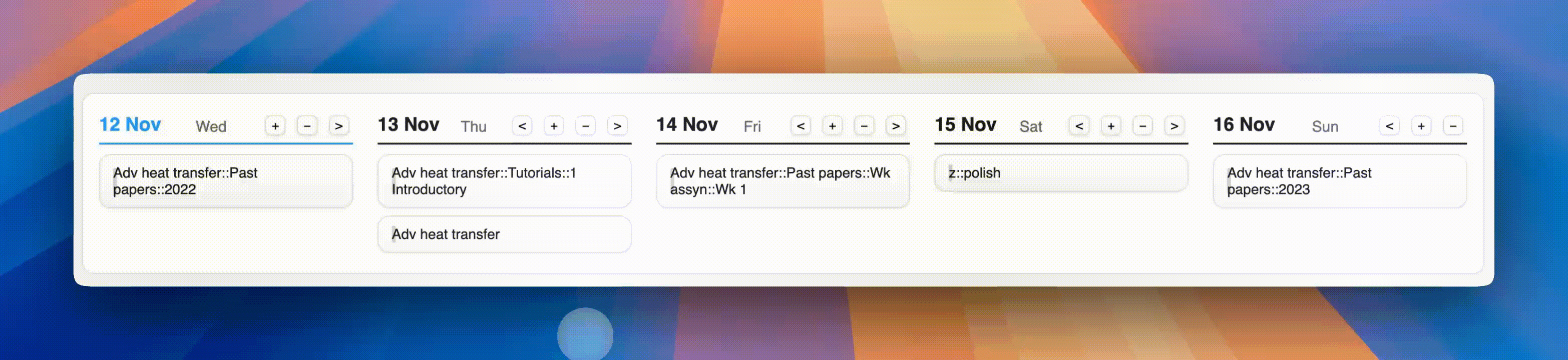 Week Planner Demo