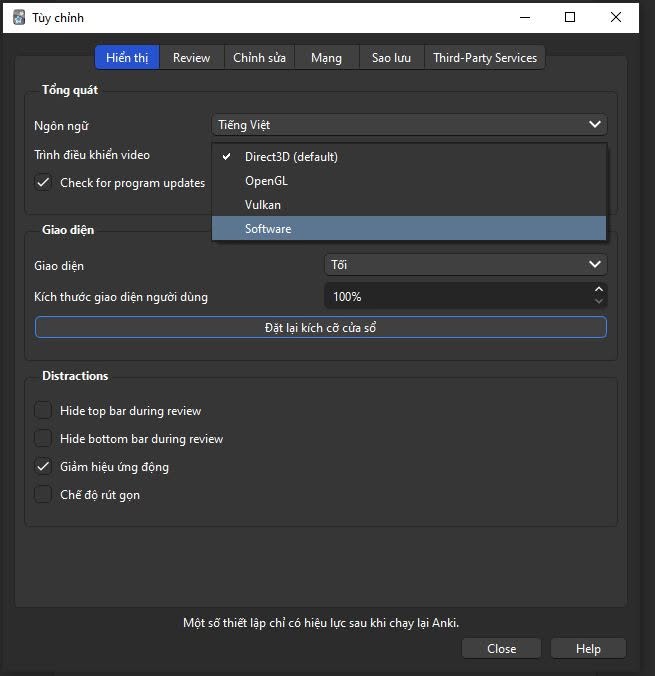 Đổi Video driver sang Software