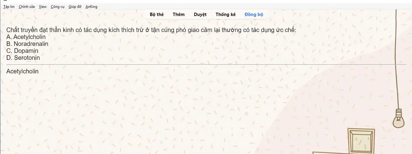 Bộ thẻ ôn tập trắc nghiệm Sinh lý 1 - Preview 3