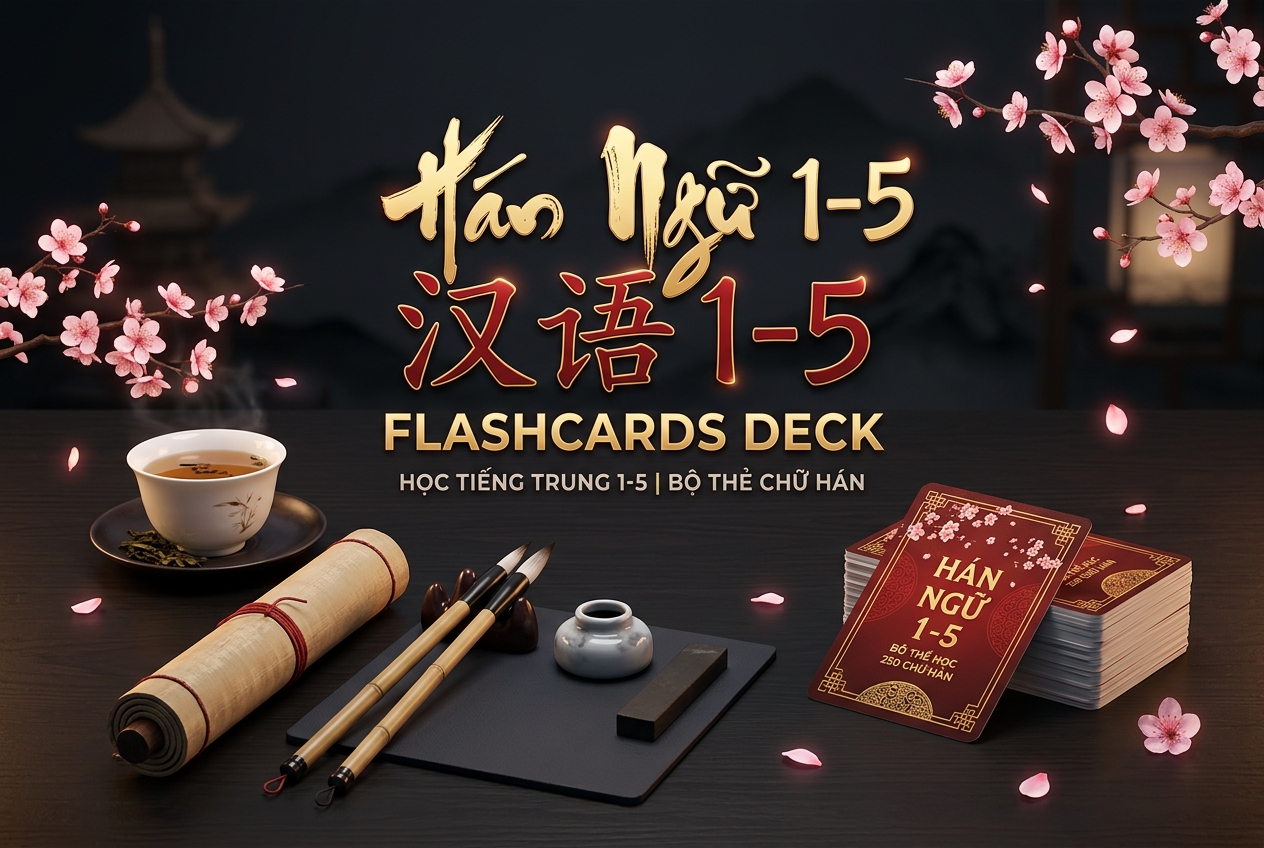 📚 Bộ thẻ Anki từ vựng Giáo trình Hán ngữ Quyển 1–5 (Đầy đủ nhất) – Vy Nguyễn