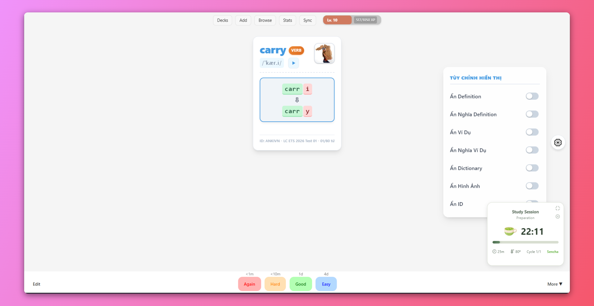 Card 2 Typing - Mặt sau